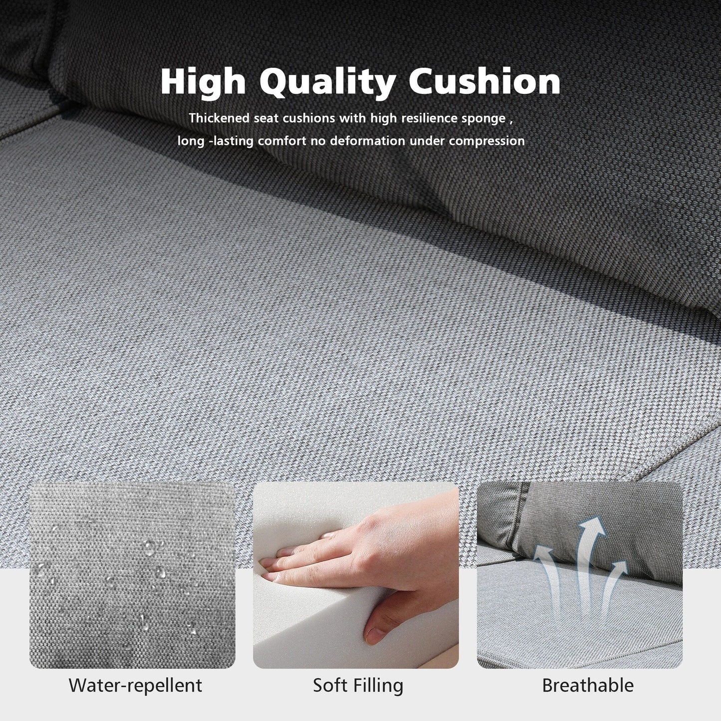 Set di mobili componibili da esterno con schienale alto in vimini da 8 pezzi OVIOS