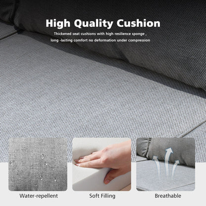 Set di mobili componibili da esterno con schienale alto in vimini da 8 pezzi OVIOS