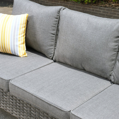 Set di mobili componibili da esterno con schienale alto in vimini da 8 pezzi OVIOS