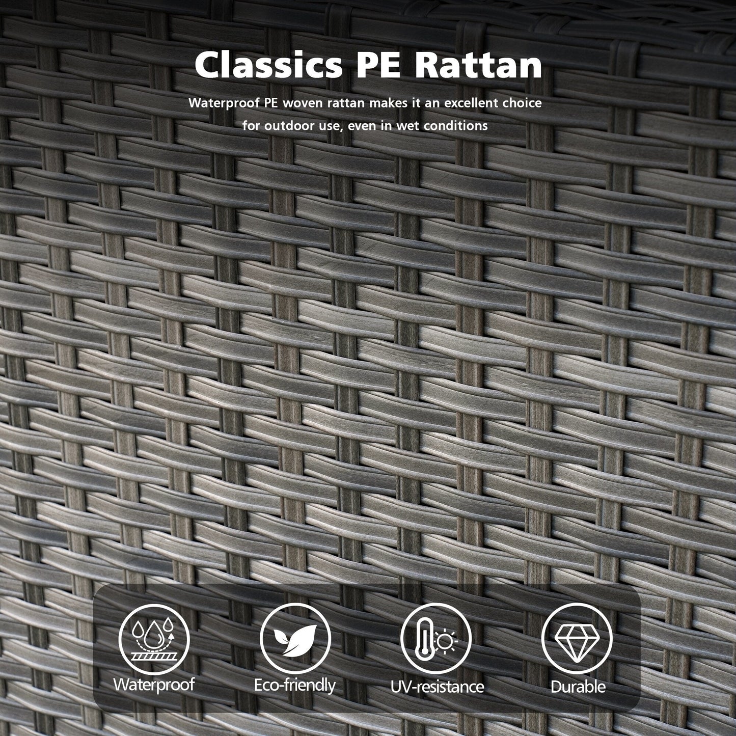 Set di mobili componibili da esterno con schienale alto in vimini da 8 pezzi OVIOS