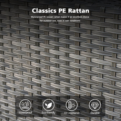 Set di mobili componibili da esterno con schienale alto in vimini da 8 pezzi OVIOS