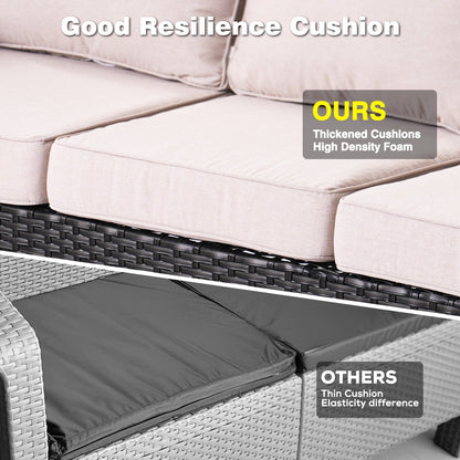 Set di 8 sedie girevoli in vimini per patio OVIOS