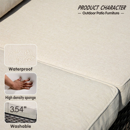 Set di mobili componibili da esterno con schienale alto in vimini da 8 pezzi OVIOS