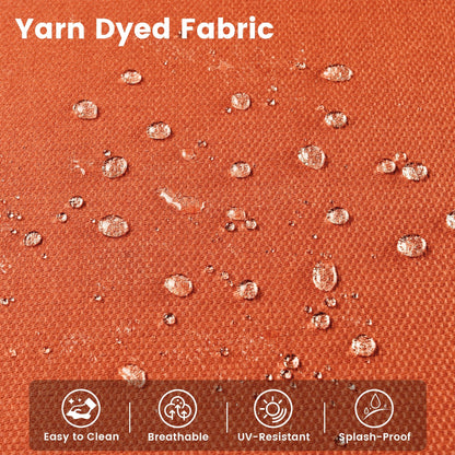 Set di 9 sedie girevoli in vimini per esterni OVIOS con tavolo da fuoco