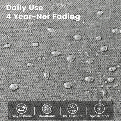 Set di 9 sedie girevoli in vimini per esterni OVIOS con tavolo da fuoco