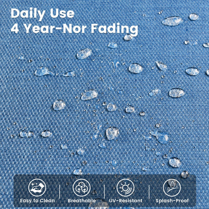 Set di 9 sedie girevoli in vimini per esterni OVIOS con tavolo da fuoco