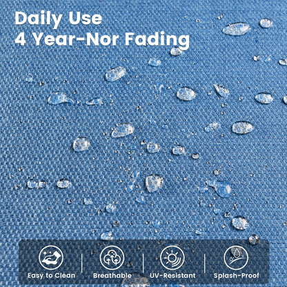 Set di 9 sedie girevoli in vimini per esterni OVIOS con tavolo da fuoco