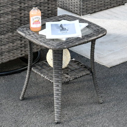 Set di 11 sedie girevoli con braciere in vimini OVIOS Deep Seat