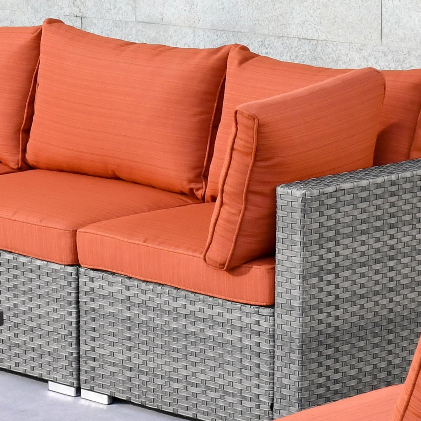 Set di 11 sedie girevoli con braciere in vimini OVIOS Deep Seat