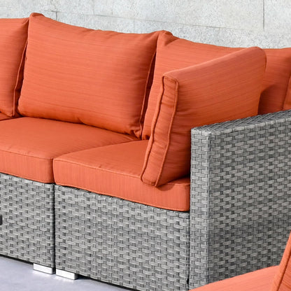 Set di 11 sedie girevoli con braciere in vimini OVIOS Deep Seat