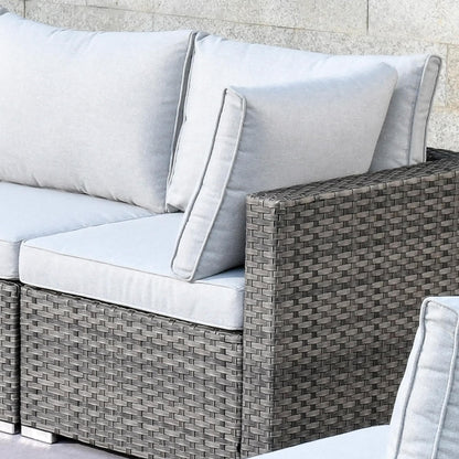 Set di 11 sedie girevoli con braciere in vimini OVIOS Deep Seat