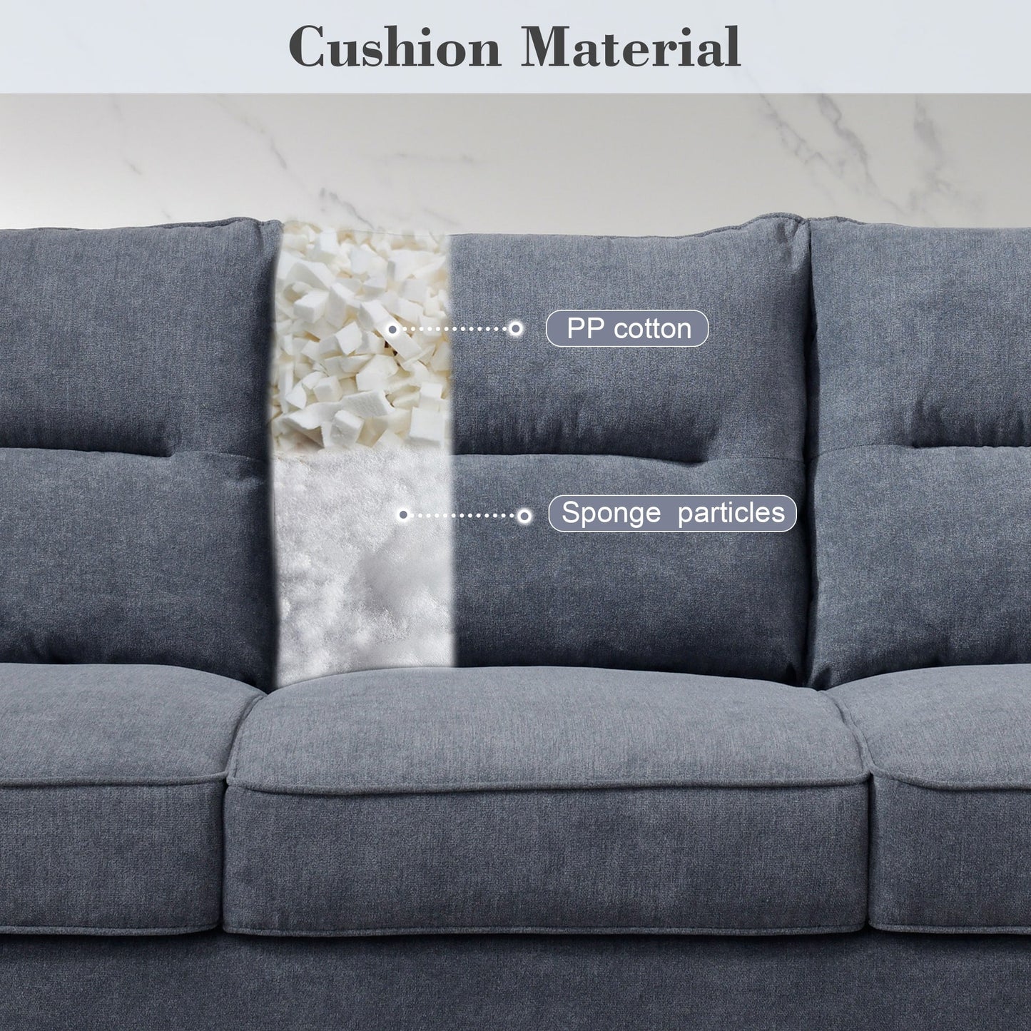 Divano da interno con gambe in legno e cuscino soffice OVIOS