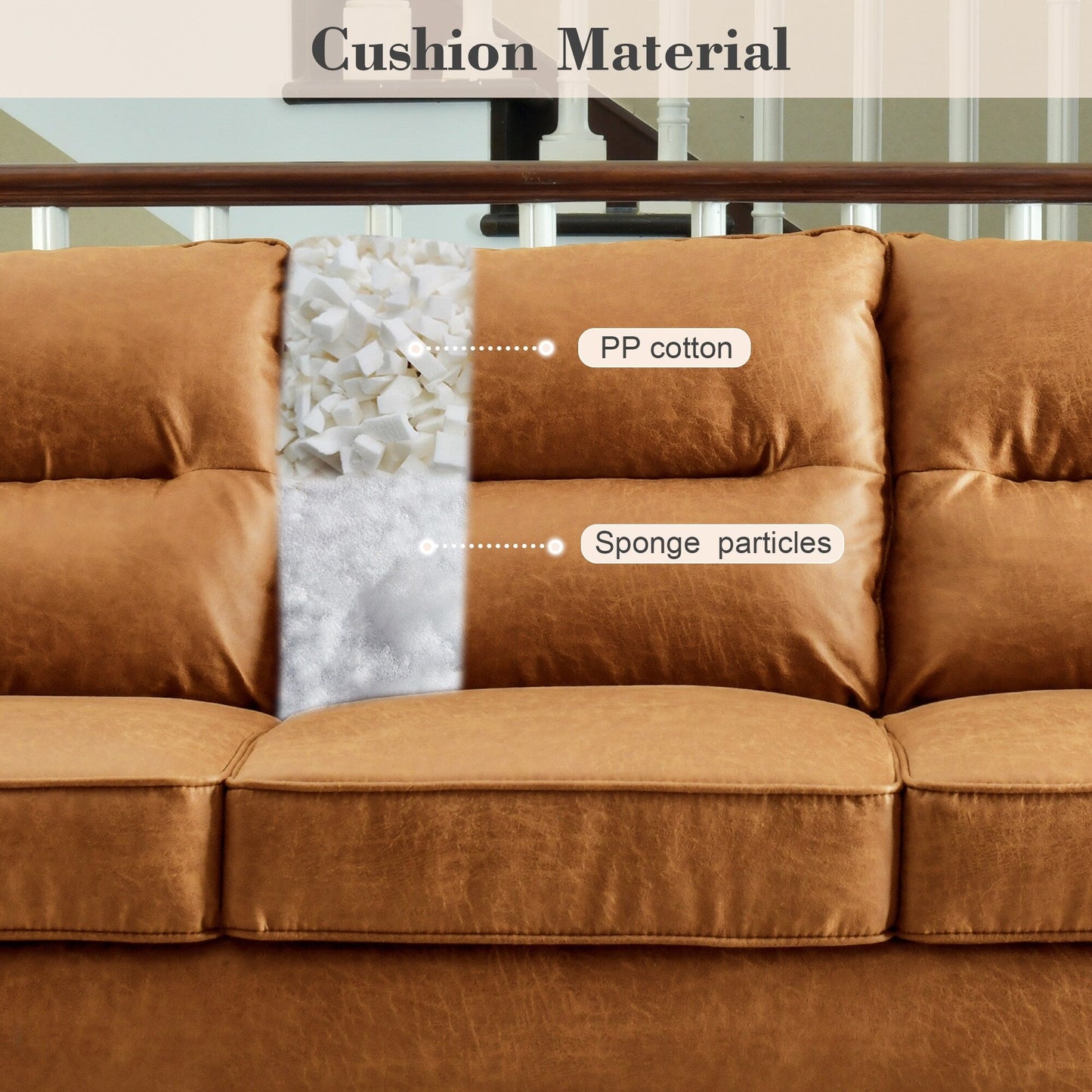 Divano da interno con gambe in legno e cuscino soffice OVIOS