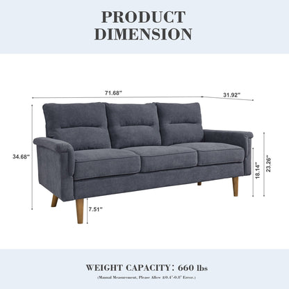 Divano da interno con gambe in legno e cuscino soffice OVIOS