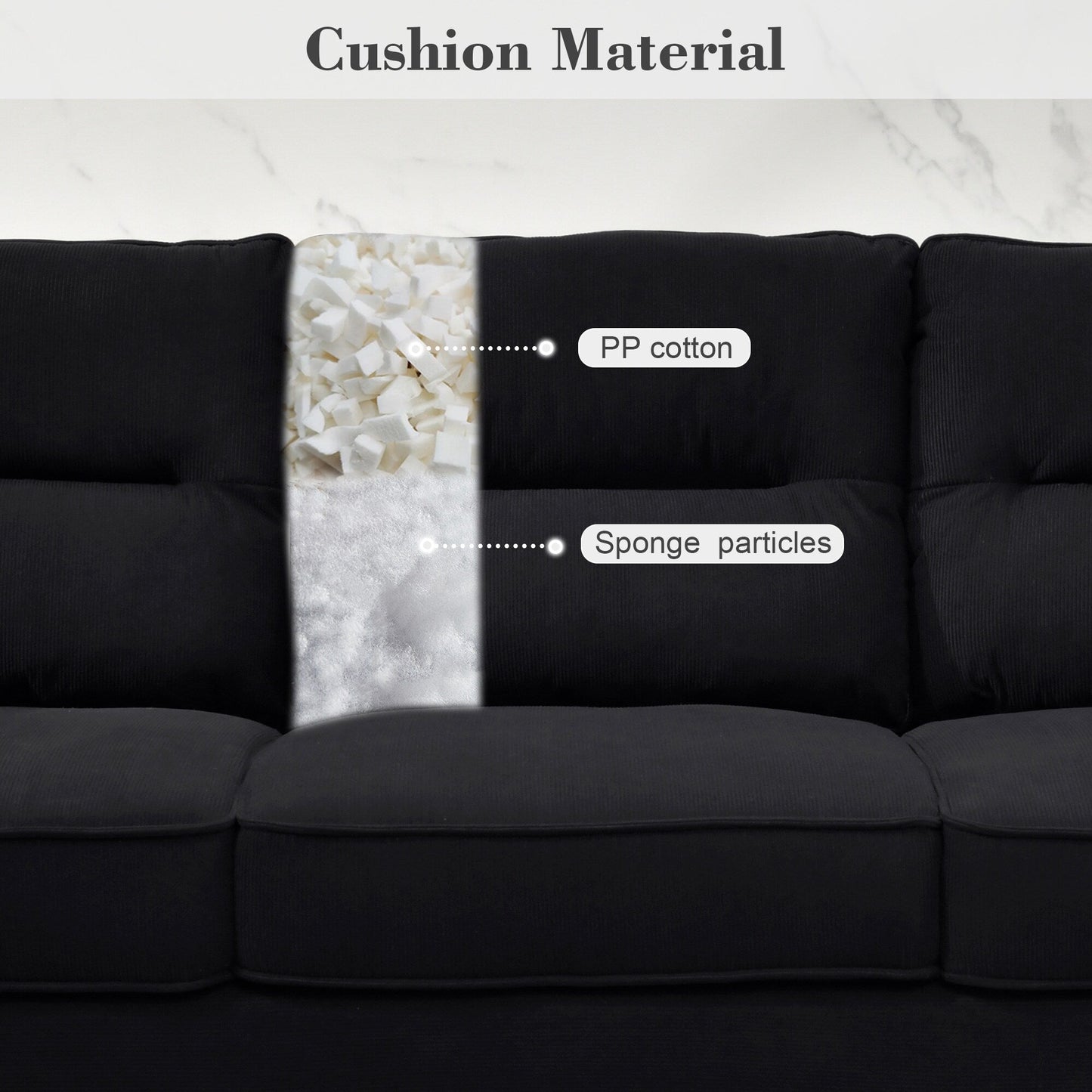 Divano da interno con gambe in legno e cuscino soffice OVIOS