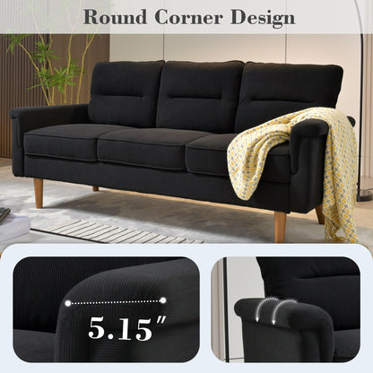 Divano da interno con gambe in legno e cuscino soffice OVIOS