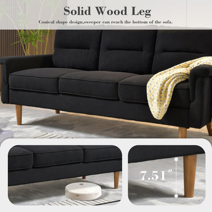 Divano da interno con gambe in legno e cuscino soffice OVIOS