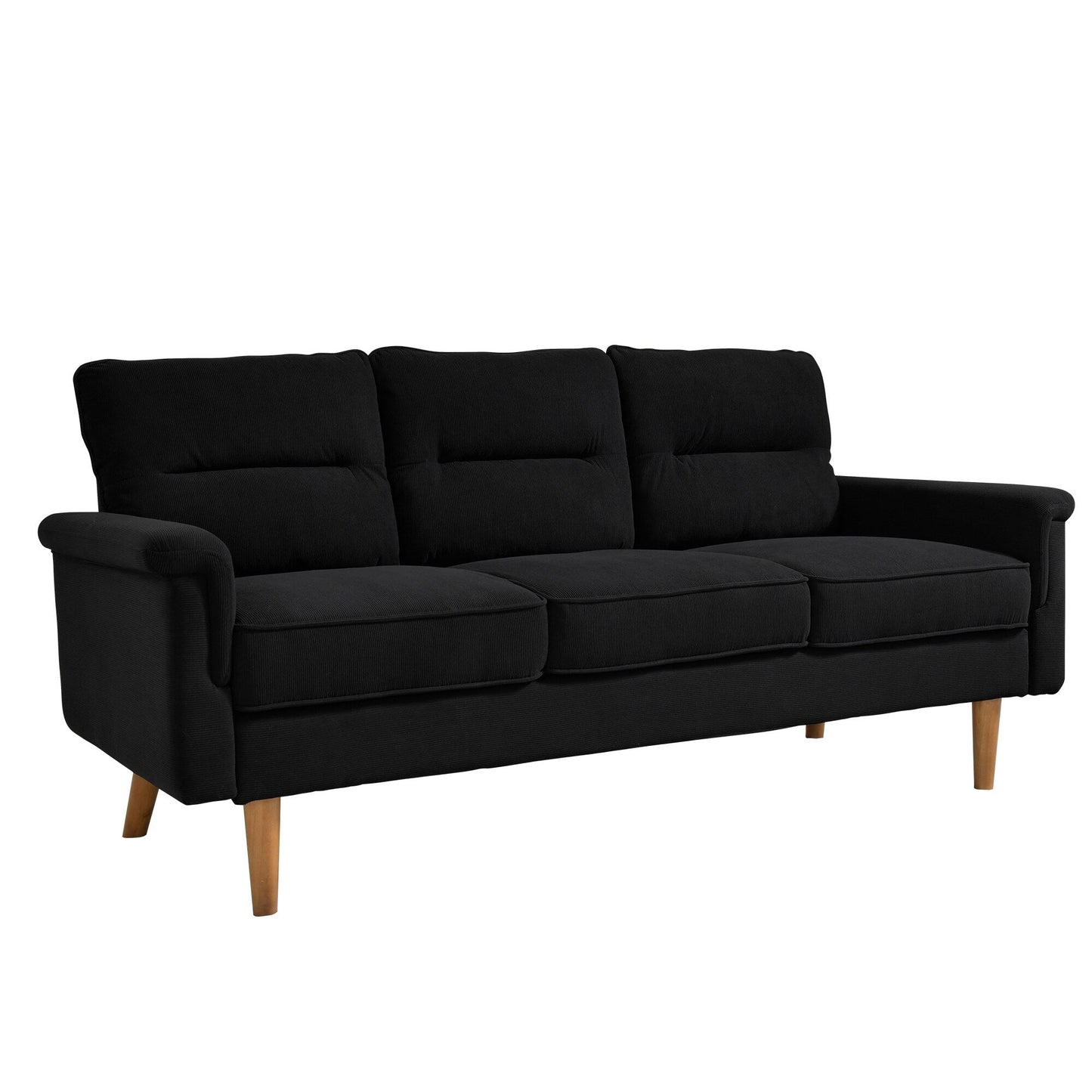 Divano da interno con gambe in legno e cuscino soffice OVIOS