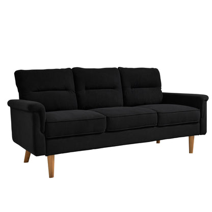 Divano da interno con gambe in legno e cuscino soffice OVIOS