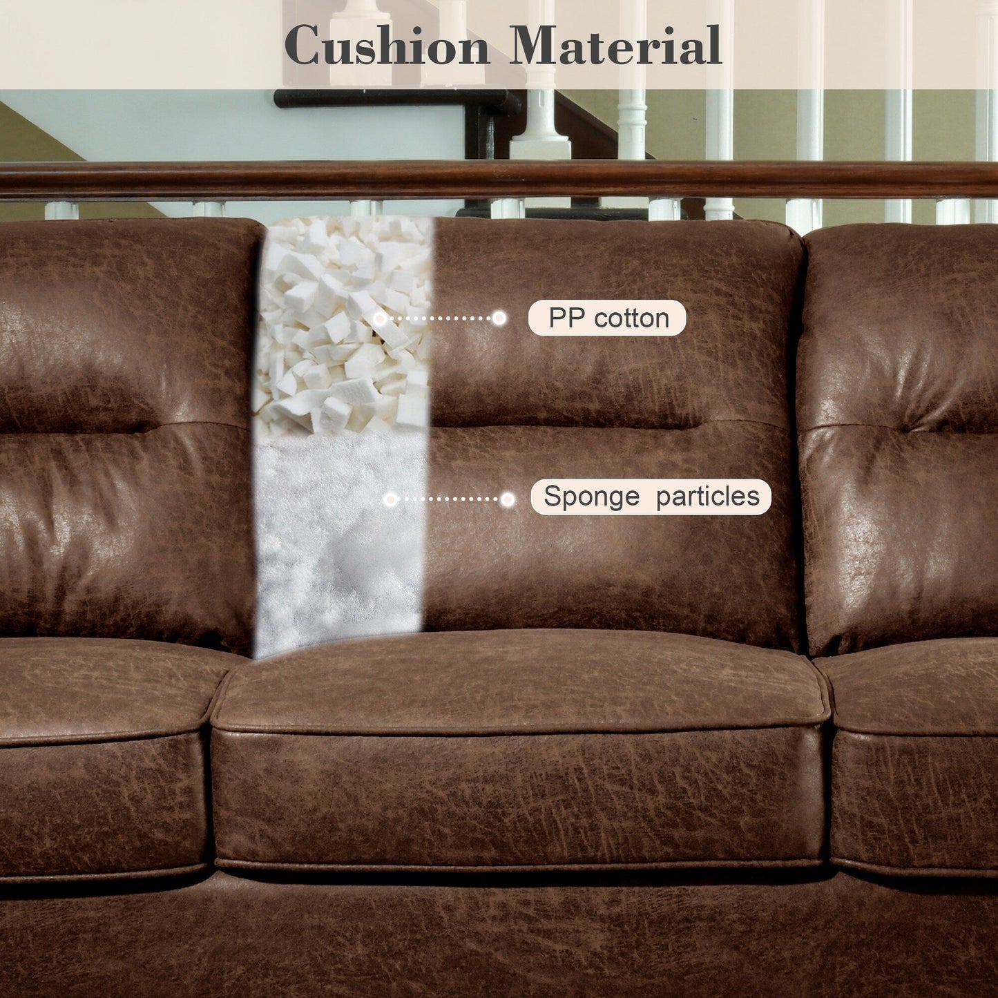 Divano da interno con gambe in legno e cuscino soffice OVIOS