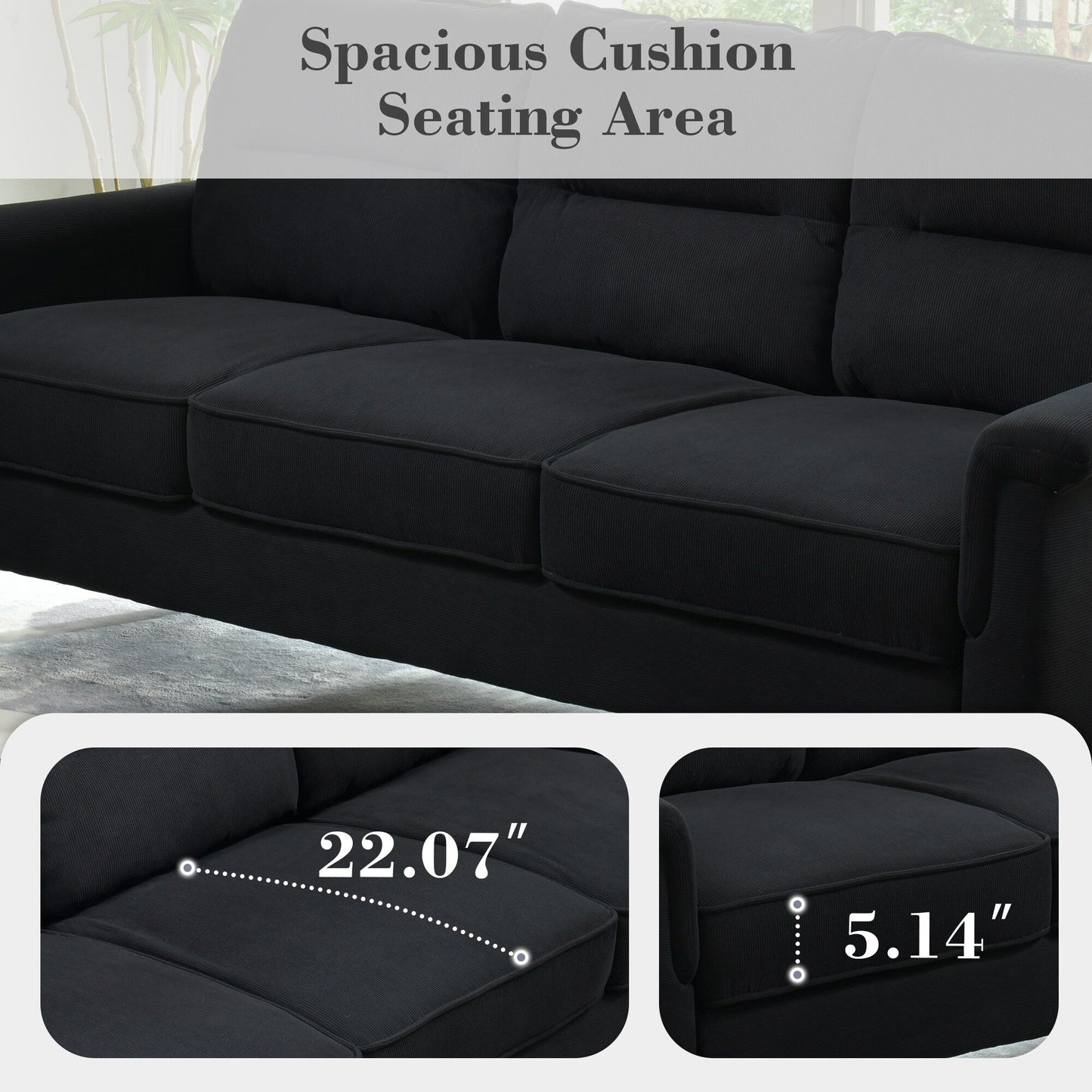 Divano da interno con gambe in legno e cuscino soffice OVIOS