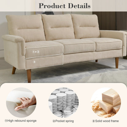 Divano da interno con gambe in legno e cuscino soffice OVIOS