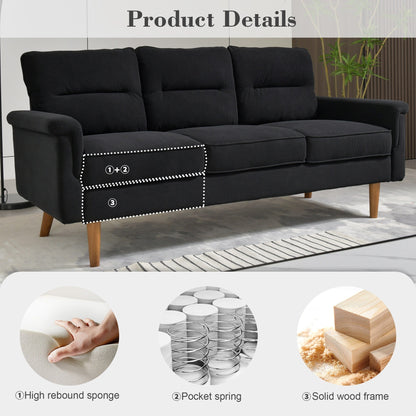 Divano da interno con gambe in legno e cuscino soffice OVIOS