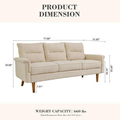 Divano da interno con gambe in legno e cuscino soffice OVIOS