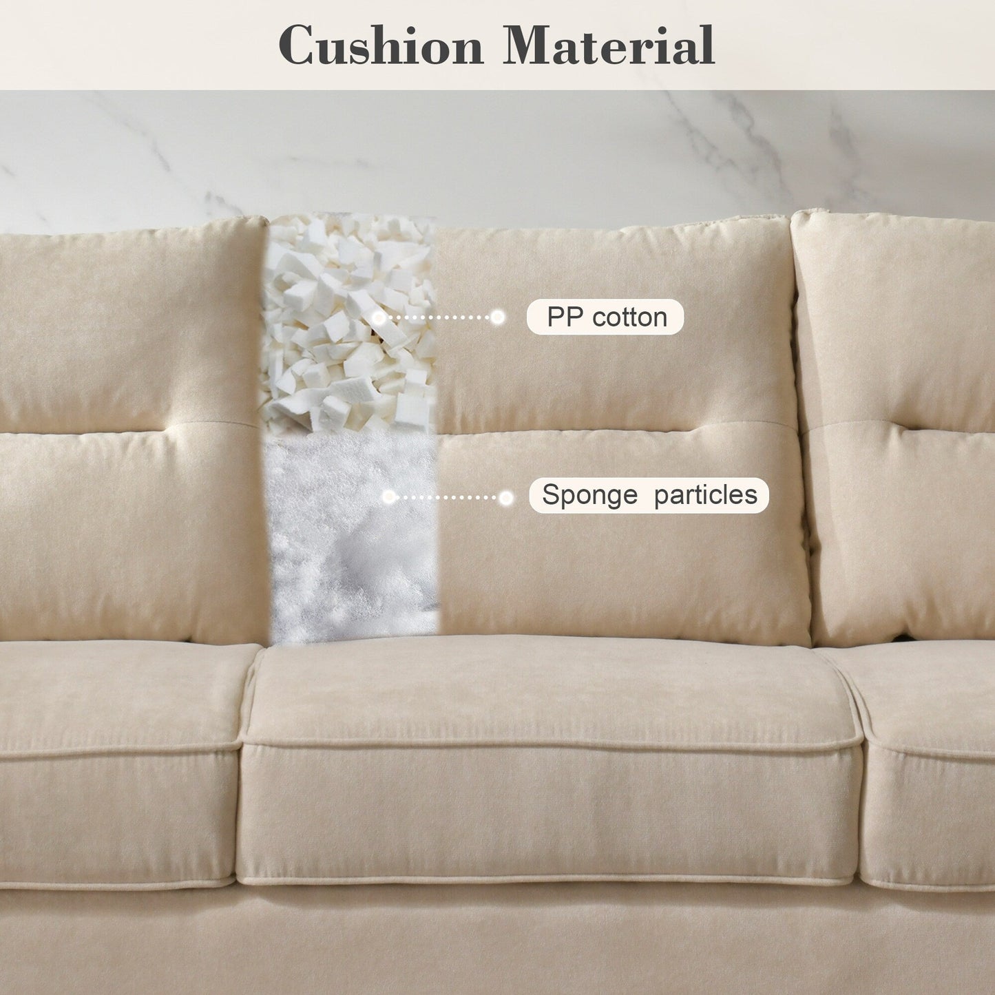 Divano da interno con gambe in legno e cuscino soffice OVIOS