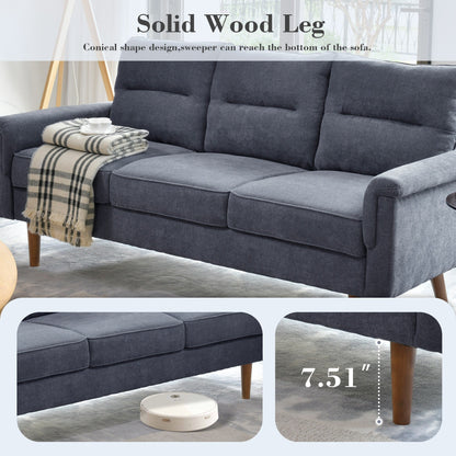 Divano da interno con gambe in legno e cuscino soffice OVIOS