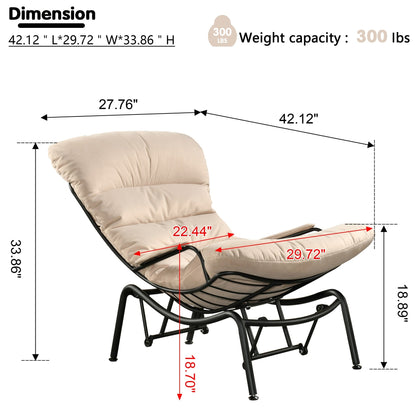 Poltrona a dondolo reclinabile OVIOS per soggiorno con poggiapiedi
