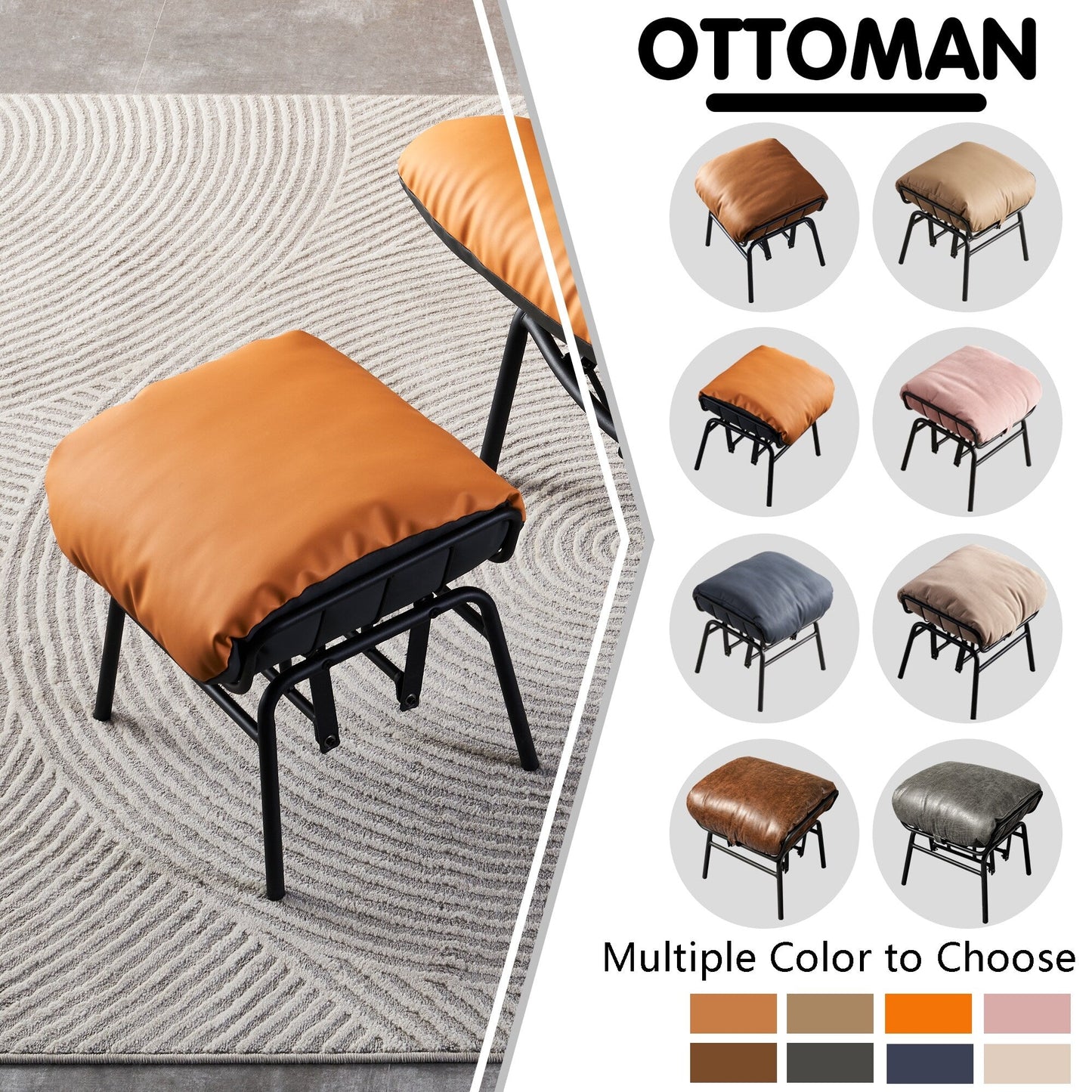 Poltrona a dondolo reclinabile OVIOS per soggiorno con poggiapiedi