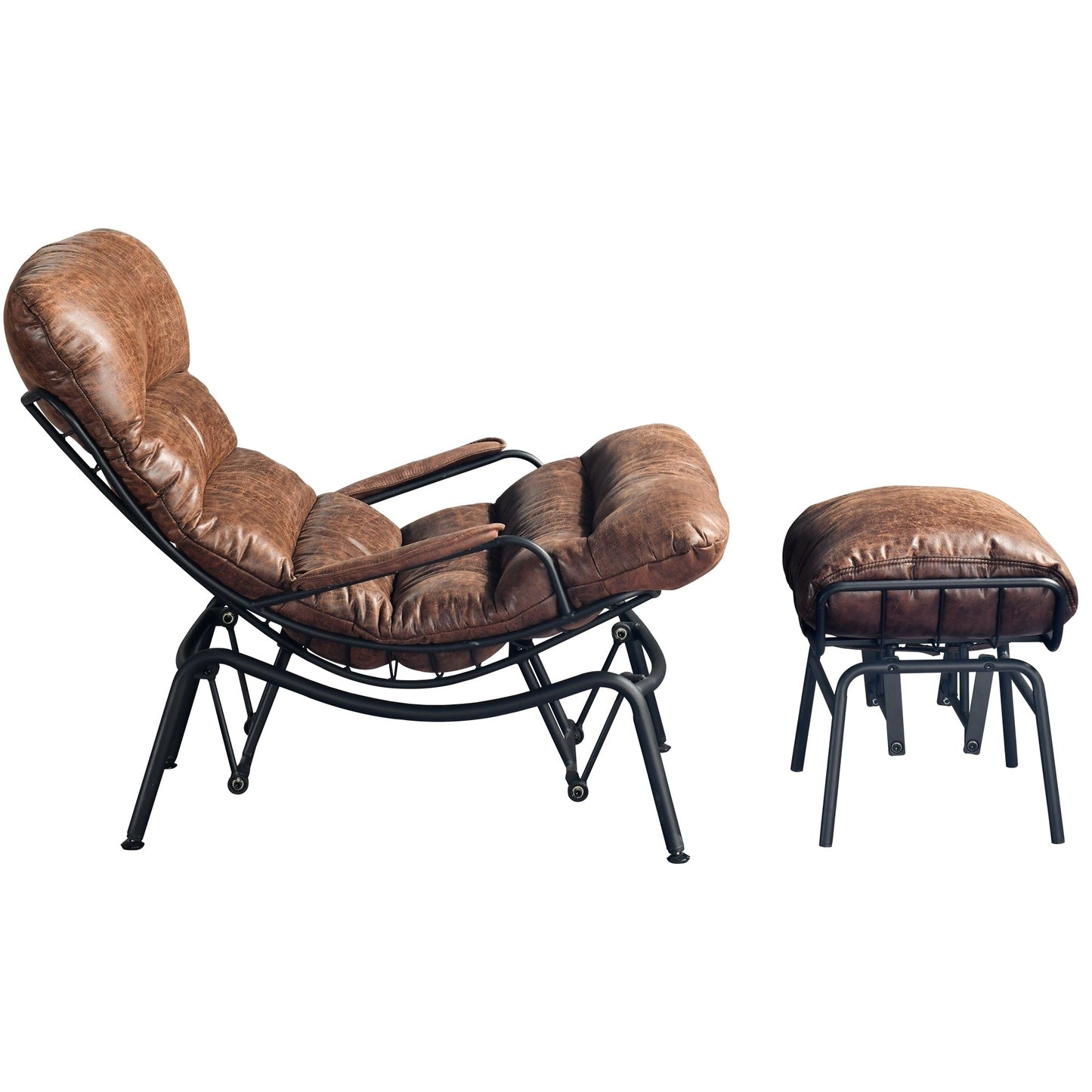 Poltrona a dondolo reclinabile OVIOS per soggiorno con poggiapiedi