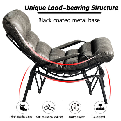 Poltrona a dondolo reclinabile OVIOS per soggiorno con poggiapiedi