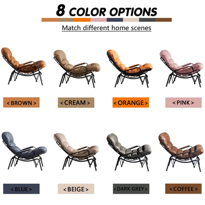 Poltrona a dondolo reclinabile OVIOS per soggiorno con poggiapiedi