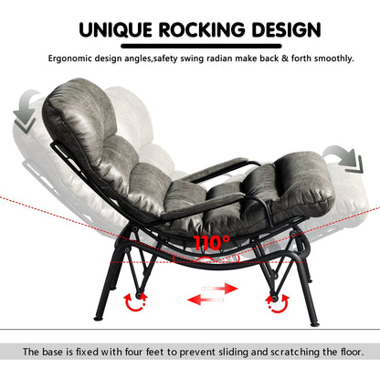 Poltrona a dondolo reclinabile OVIOS per soggiorno con poggiapiedi