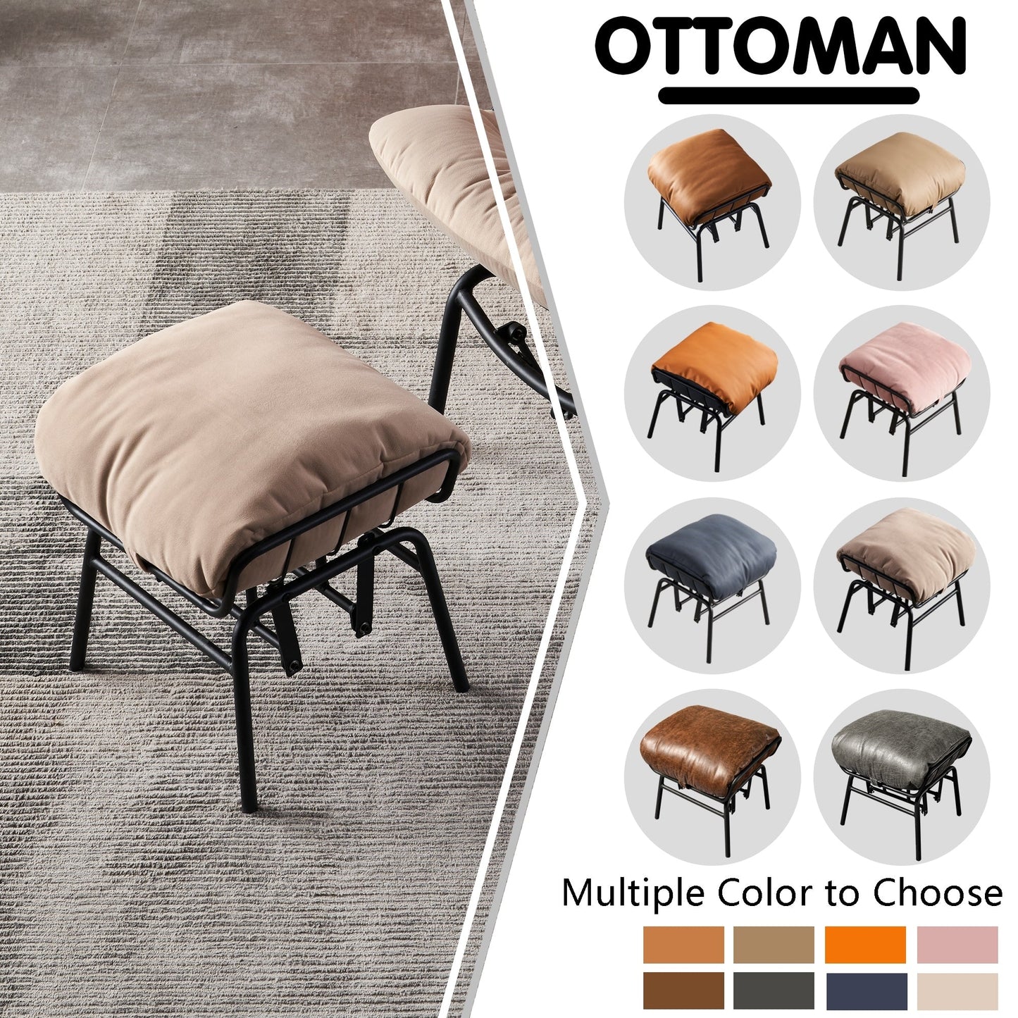 Poltrona a dondolo reclinabile OVIOS per soggiorno con poggiapiedi