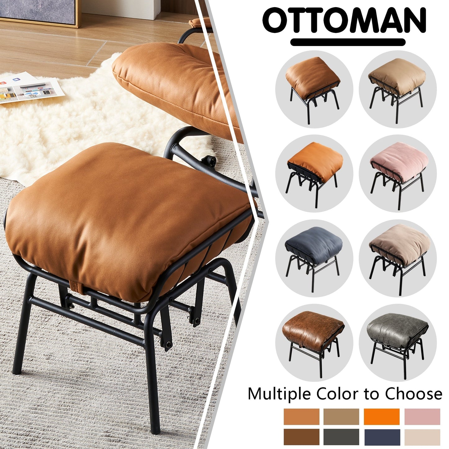 Poltrona a dondolo reclinabile OVIOS per soggiorno con poggiapiedi