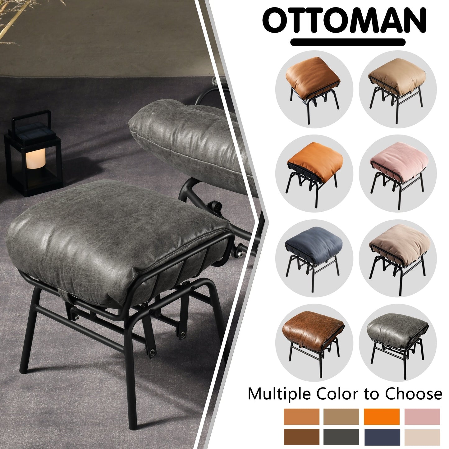 Poltrona a dondolo reclinabile OVIOS per soggiorno con poggiapiedi