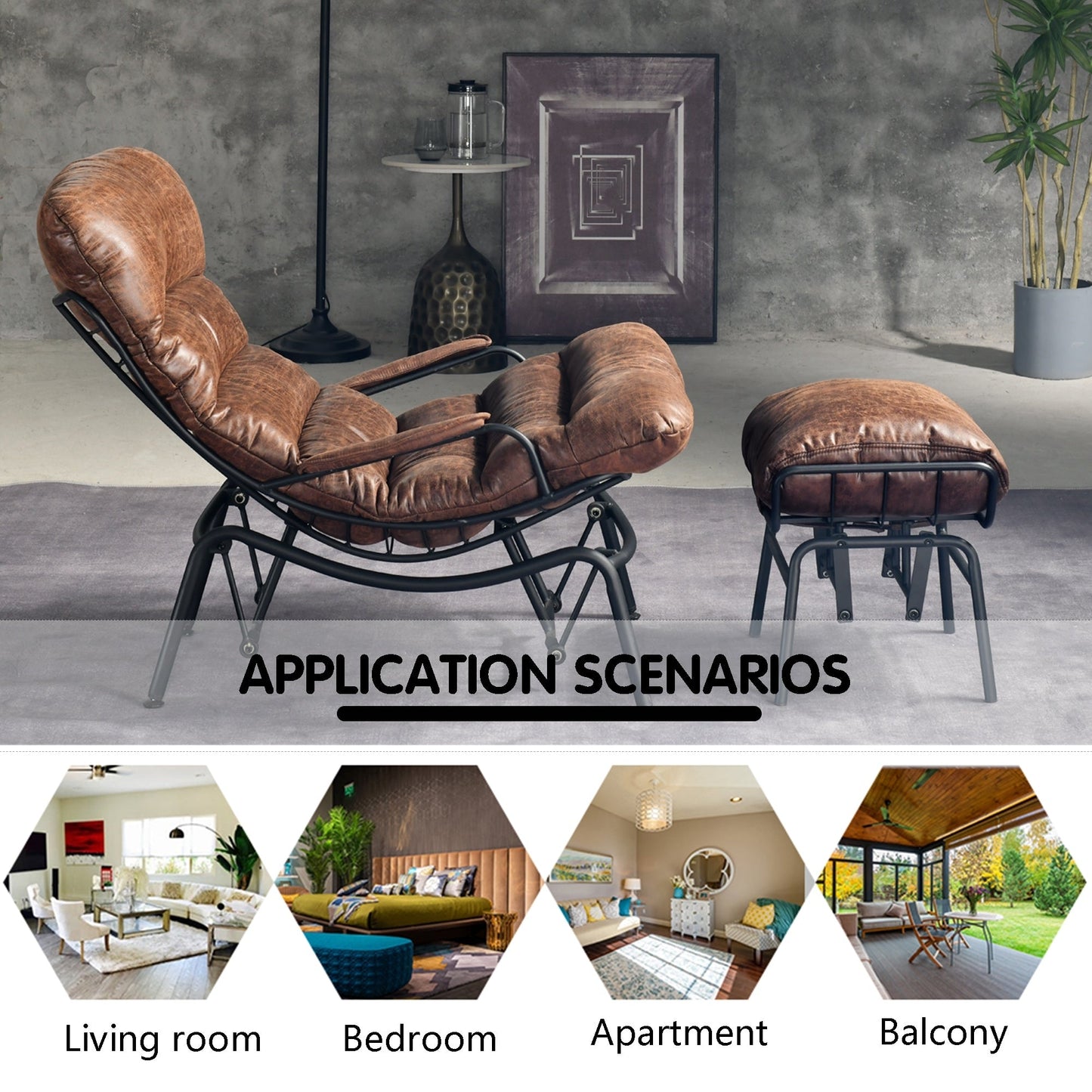 Poltrona a dondolo reclinabile OVIOS per soggiorno con poggiapiedi