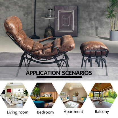 Poltrona a dondolo reclinabile OVIOS per soggiorno con poggiapiedi