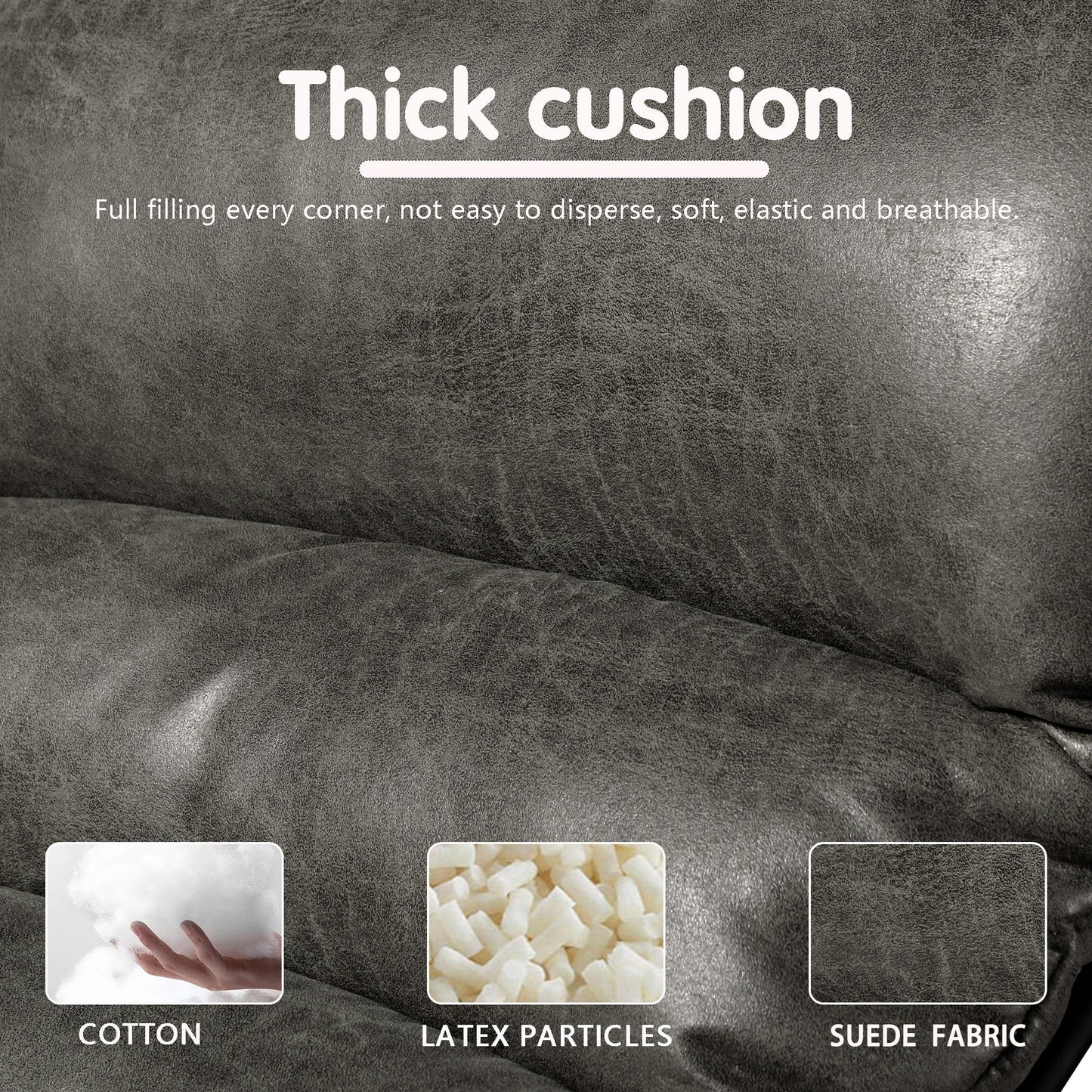 Poltrona a dondolo reclinabile OVIOS per soggiorno con poggiapiedi