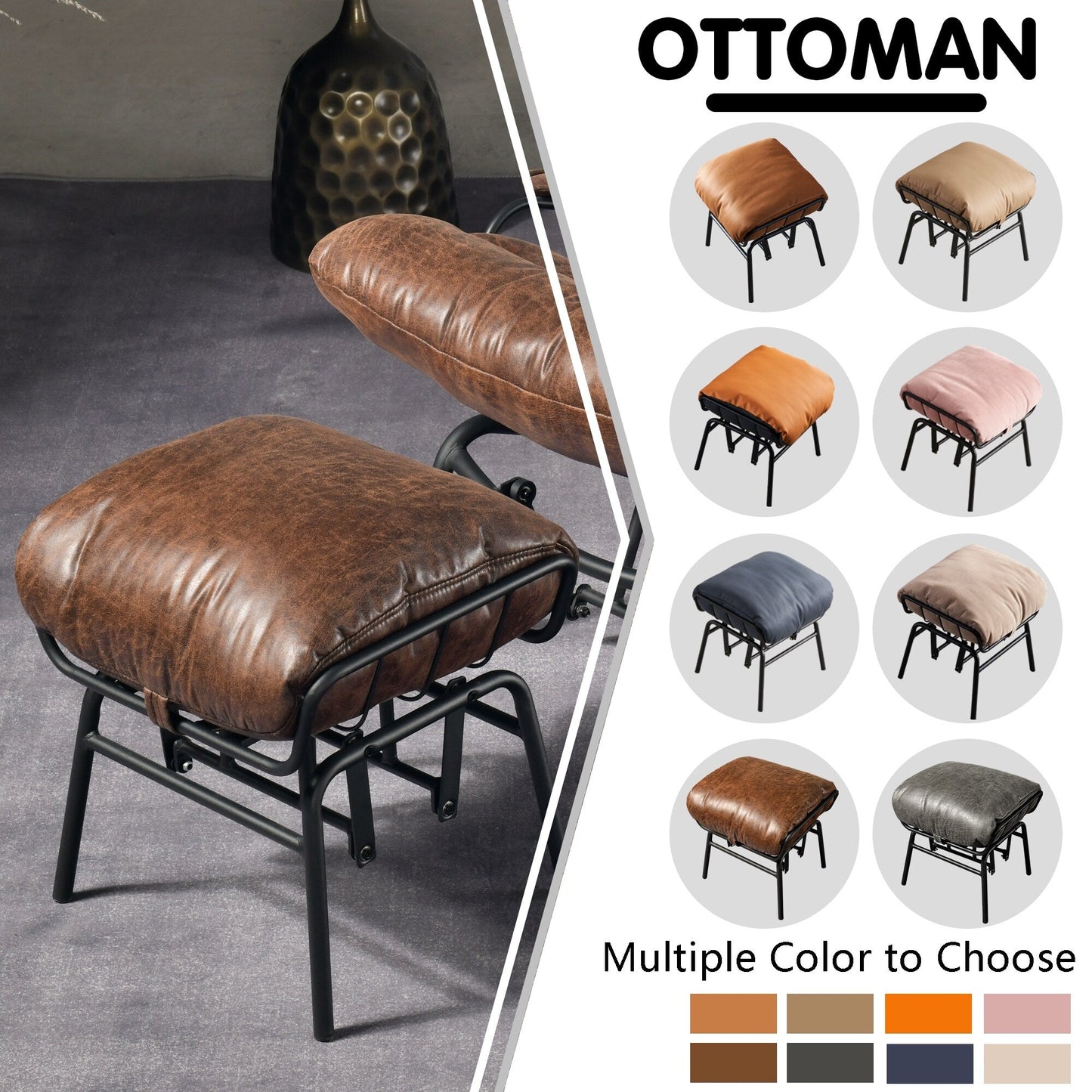 Poltrona a dondolo reclinabile OVIOS per soggiorno con poggiapiedi