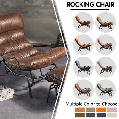 Poltrona a dondolo reclinabile OVIOS per soggiorno con poggiapiedi