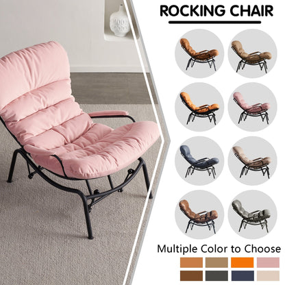 Poltrona a dondolo reclinabile OVIOS per soggiorno con poggiapiedi