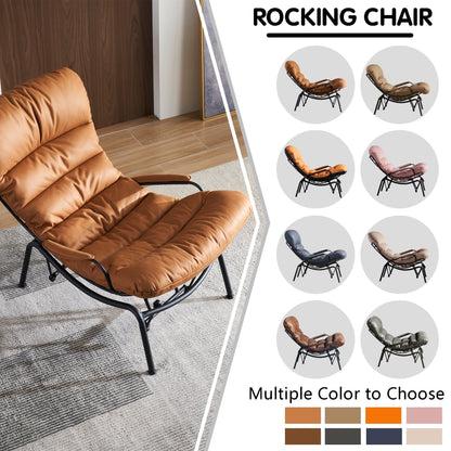 Poltrona a dondolo reclinabile OVIOS per soggiorno con poggiapiedi