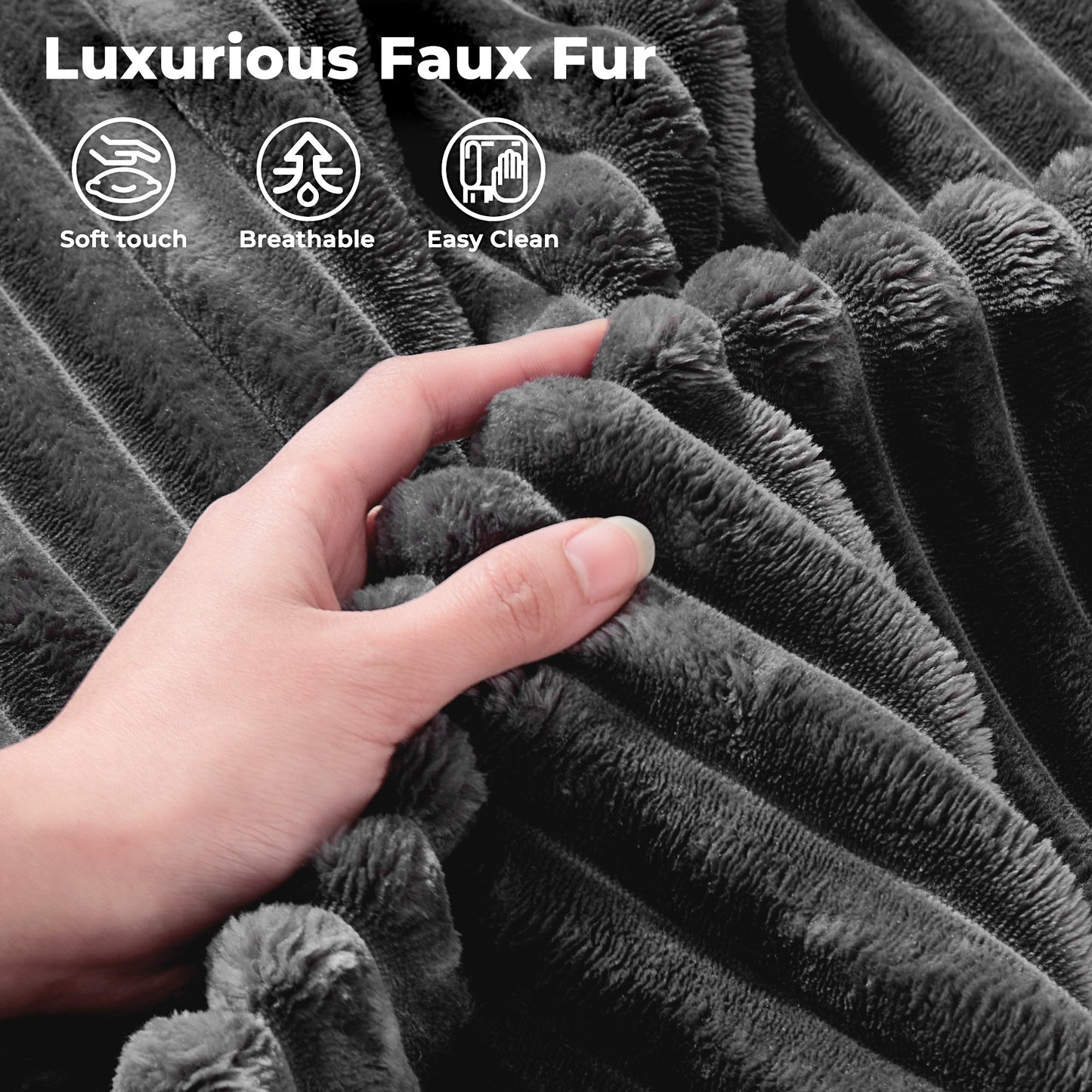 Divano a due posti OVIOS lungo in peluche, senza bisogno di montaggio