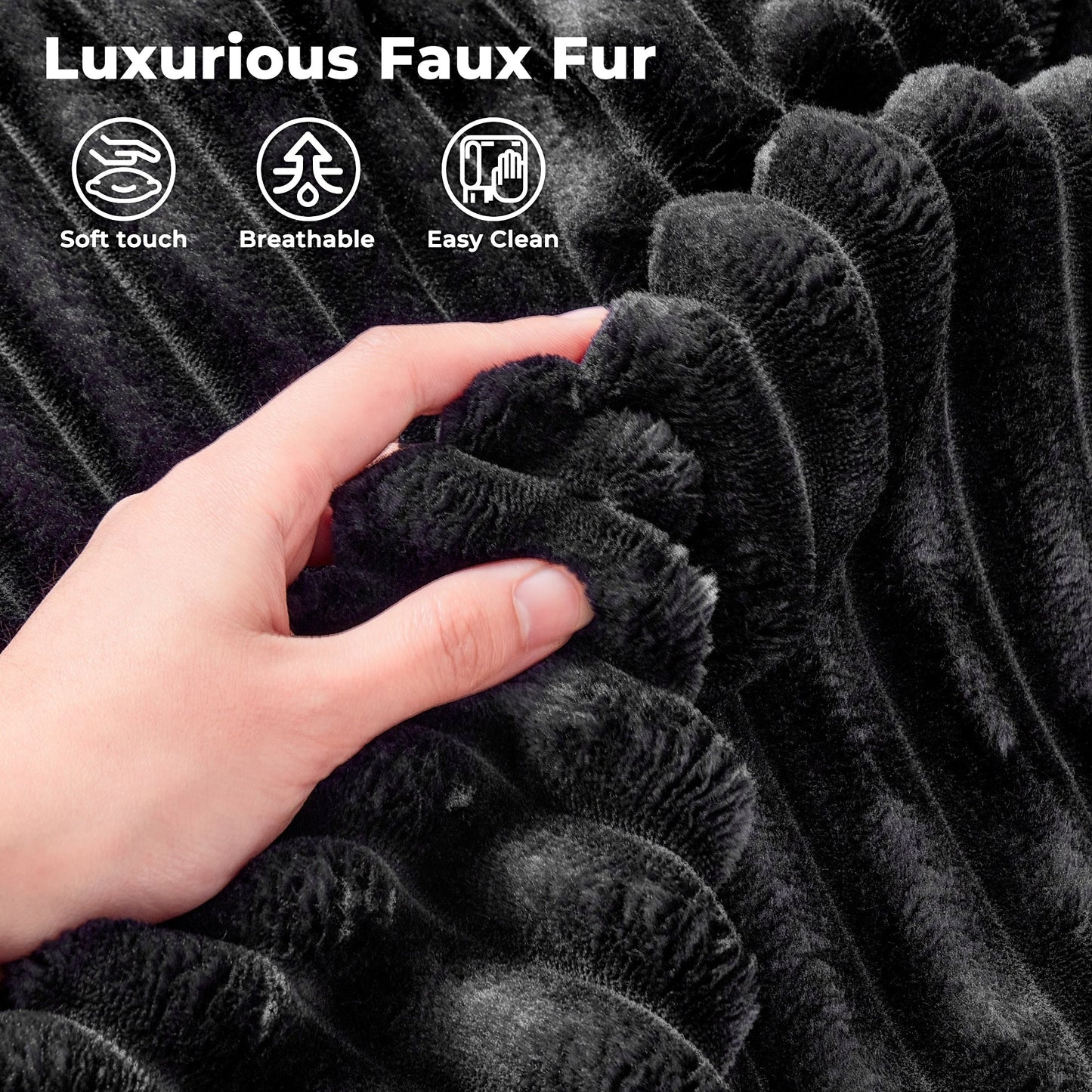 Divano a due posti OVIOS lungo in peluche, senza bisogno di montaggio