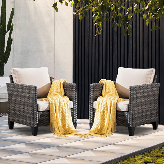 Set di sedie da conversazione in vimini per patio esterno OVIOS