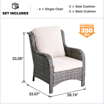 Set di 2 sedie da giardino in vimini OVIOS